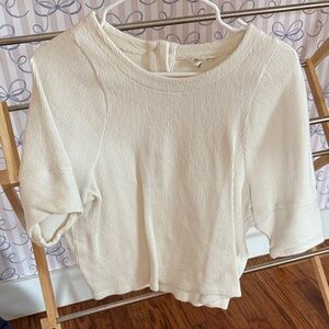 Madewell Ivory Ribbed Knit Top